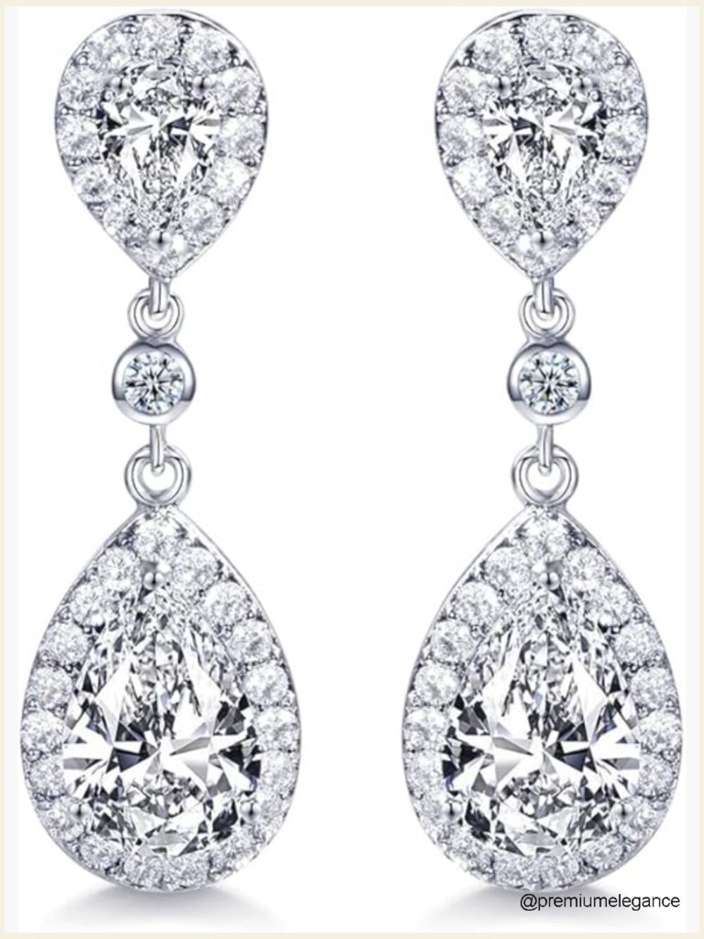 Princess CZ Dangle Drop Earrings Bridal Wedding Party Jewelry